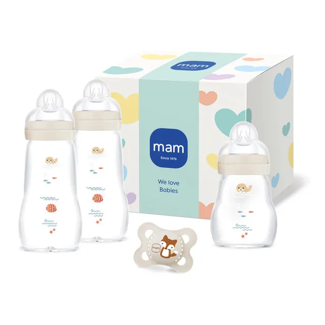 mam-feel-good-glass-bottle-geschenk-set-3-glasflaschen-0-monate-1-mam-original-s image 1
