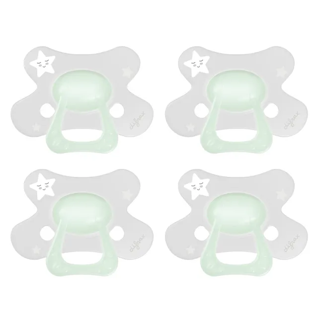 difrax-fopspeen-natural-12-monate-glow-in-the-dark-schnuller-symmetrisch-4-st-ck image 1
