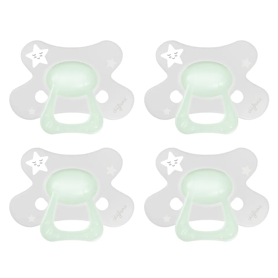 difrax-fopspeen-natural-12-monate-glow-in-the-dark-schnuller-symmetrisch-4-st-ck image 1
