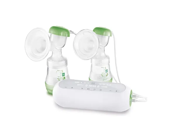 mam-2in1-doppelmilchpumpe-manuell-elektrisch-beidseitiges-abpumpen-9-stufen-gr-n image 1