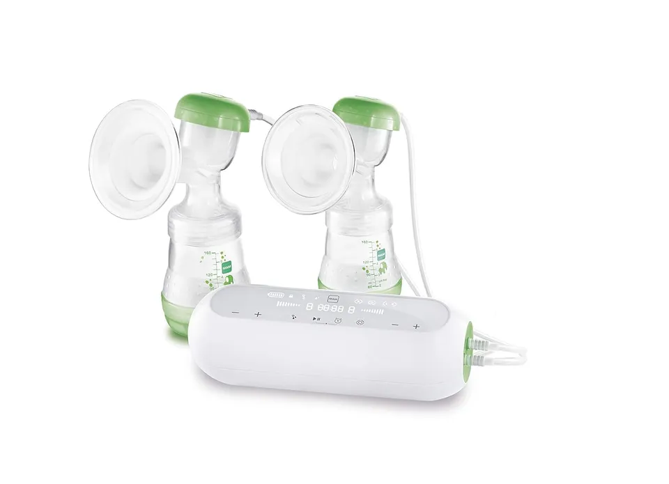 mam-2in1-doppelmilchpumpe-manuell-elektrisch-beidseitiges-abpumpen-9-stufen-gr-n image 1