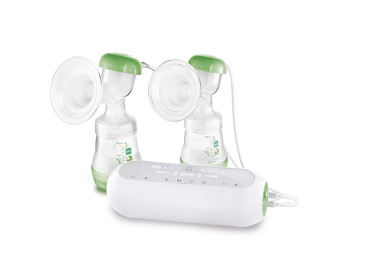mam-2in1-doppelmilchpumpe-manuell-elektrisch-beidseitiges-abpumpen-9-stufen-gr-n image 1