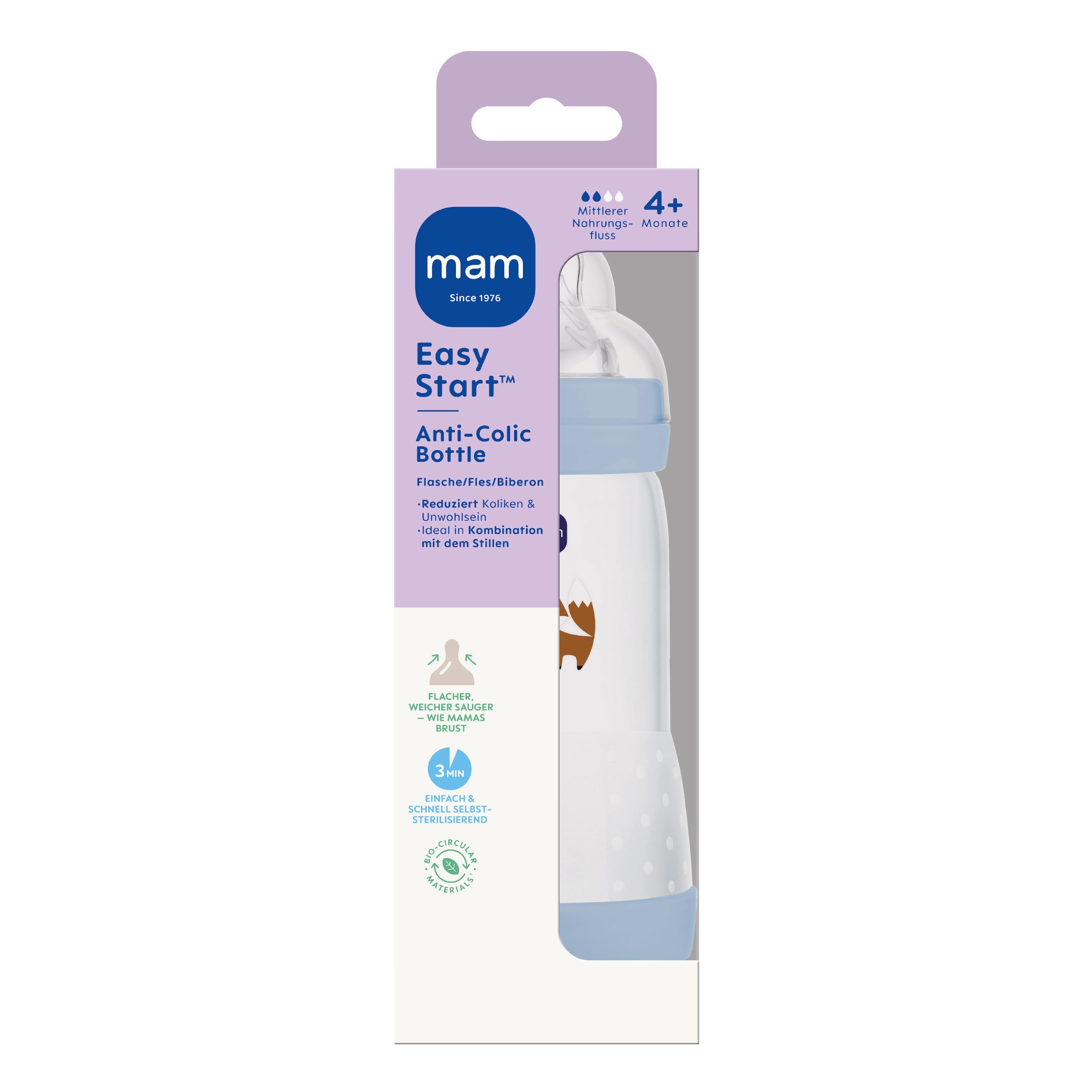 mam-easy-start-anti-colic-babyflasche-320-ml-4-monate-gr-2-fuchs-anti-kolik-bode image 3