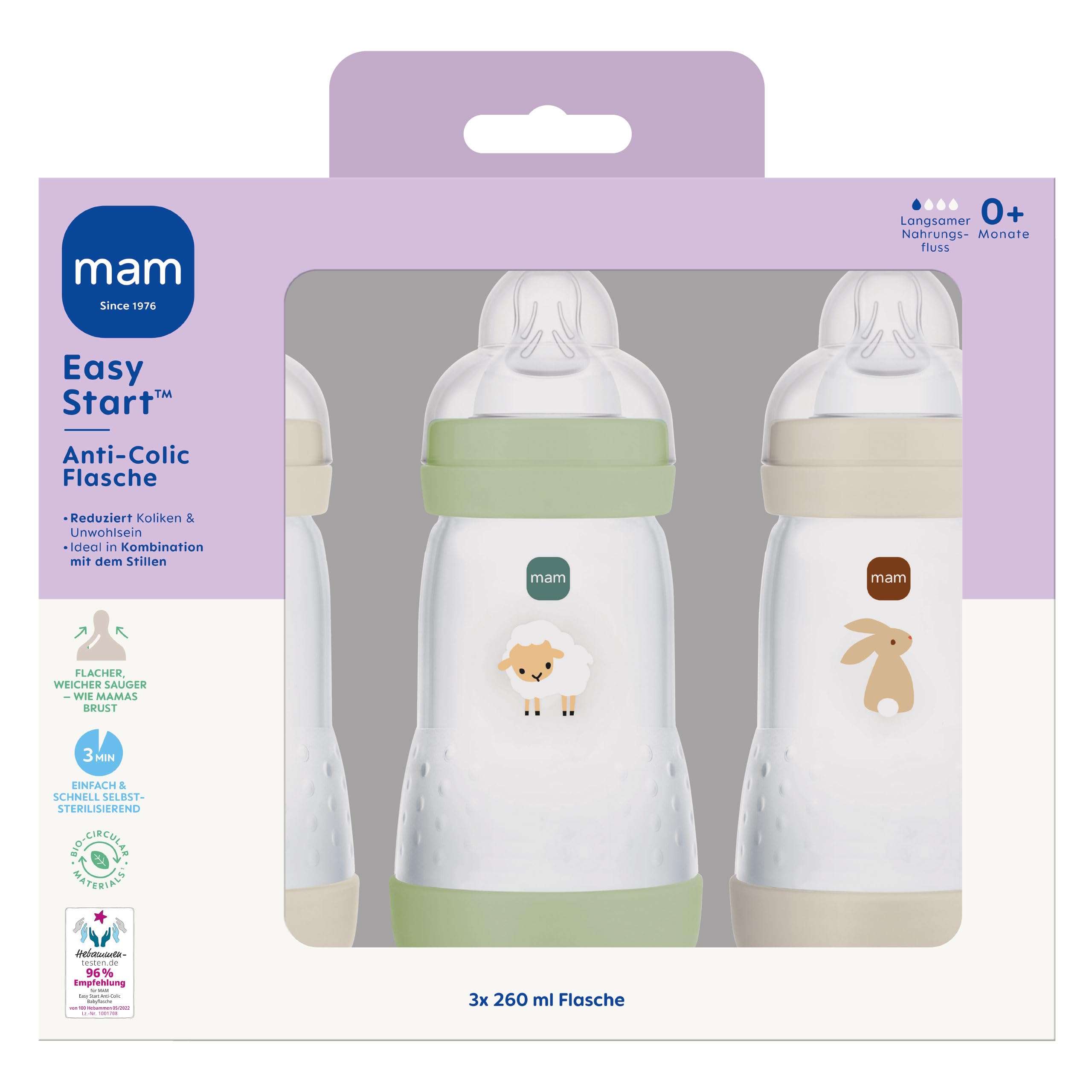 mam-easy-start-anti-colic-babyflasche-3x-260-ml-0-monate-anti-kolik-bodenventil- image 3