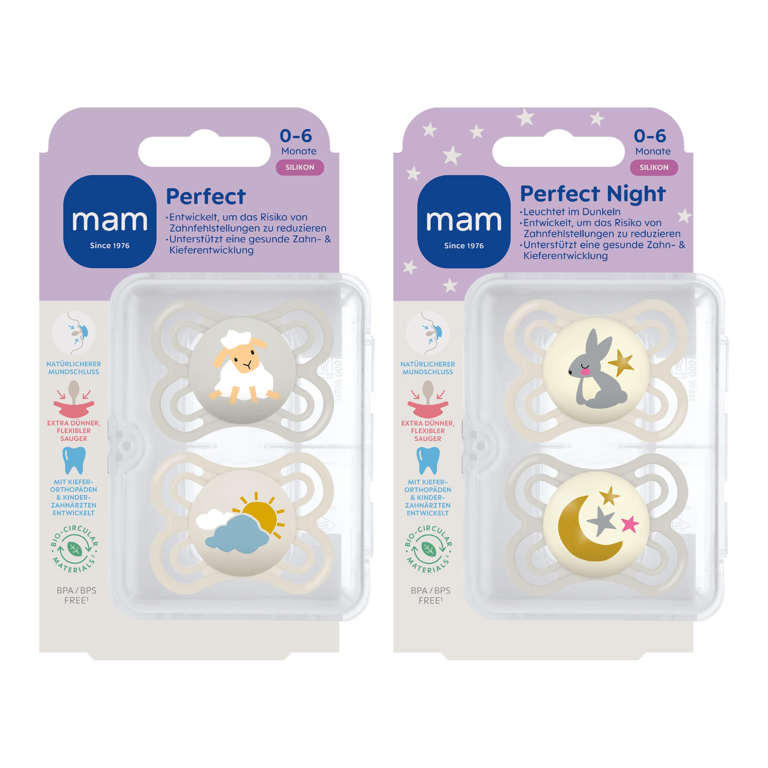 mam-perfect-day-night-schnuller-schnuller-set-0-6-monate-skinsoft-silikon-zahnfr image 2