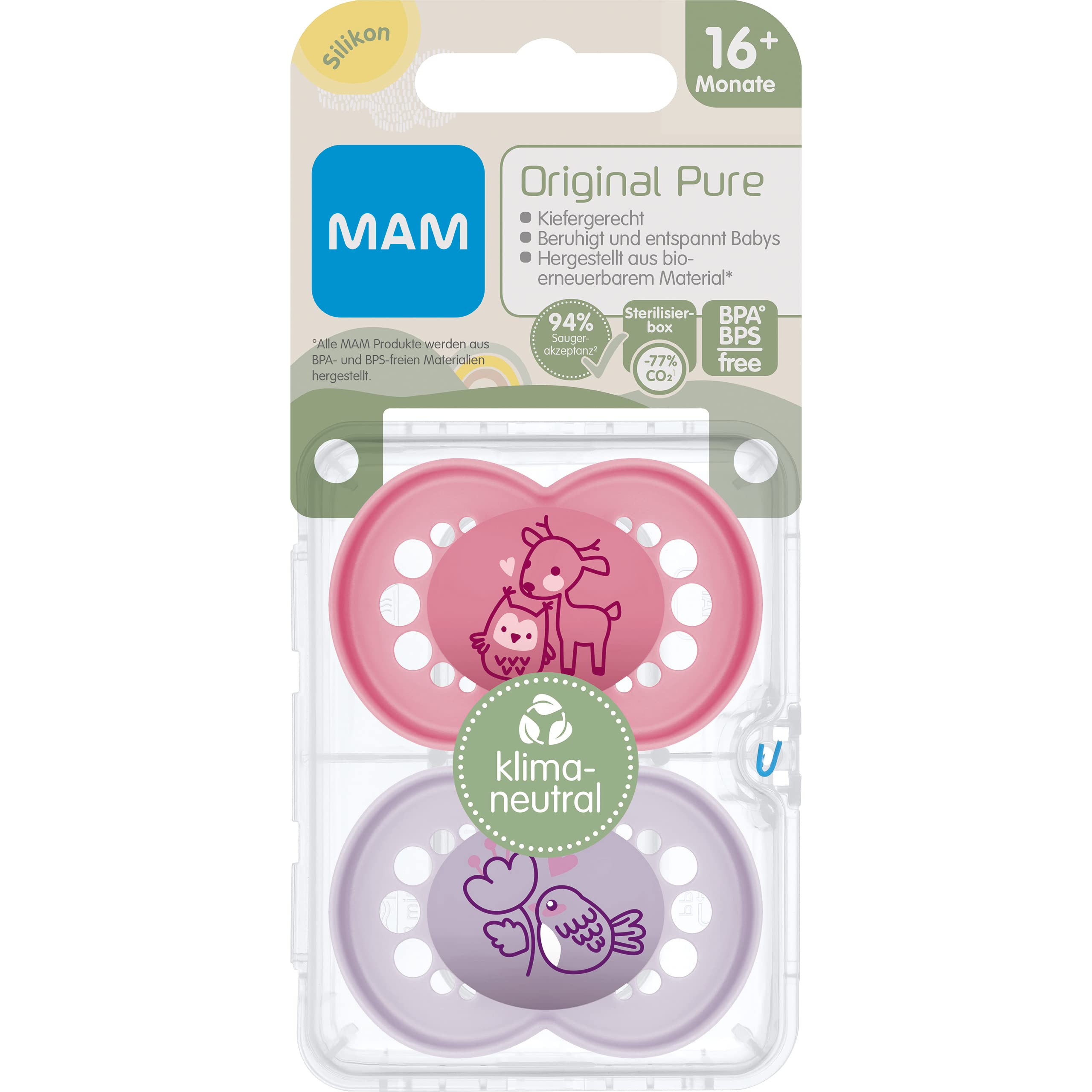 mam-original-pure-schnuller-2er-set-16-monate-zahnfreundlich-aus-bio-erneuerbare image 3