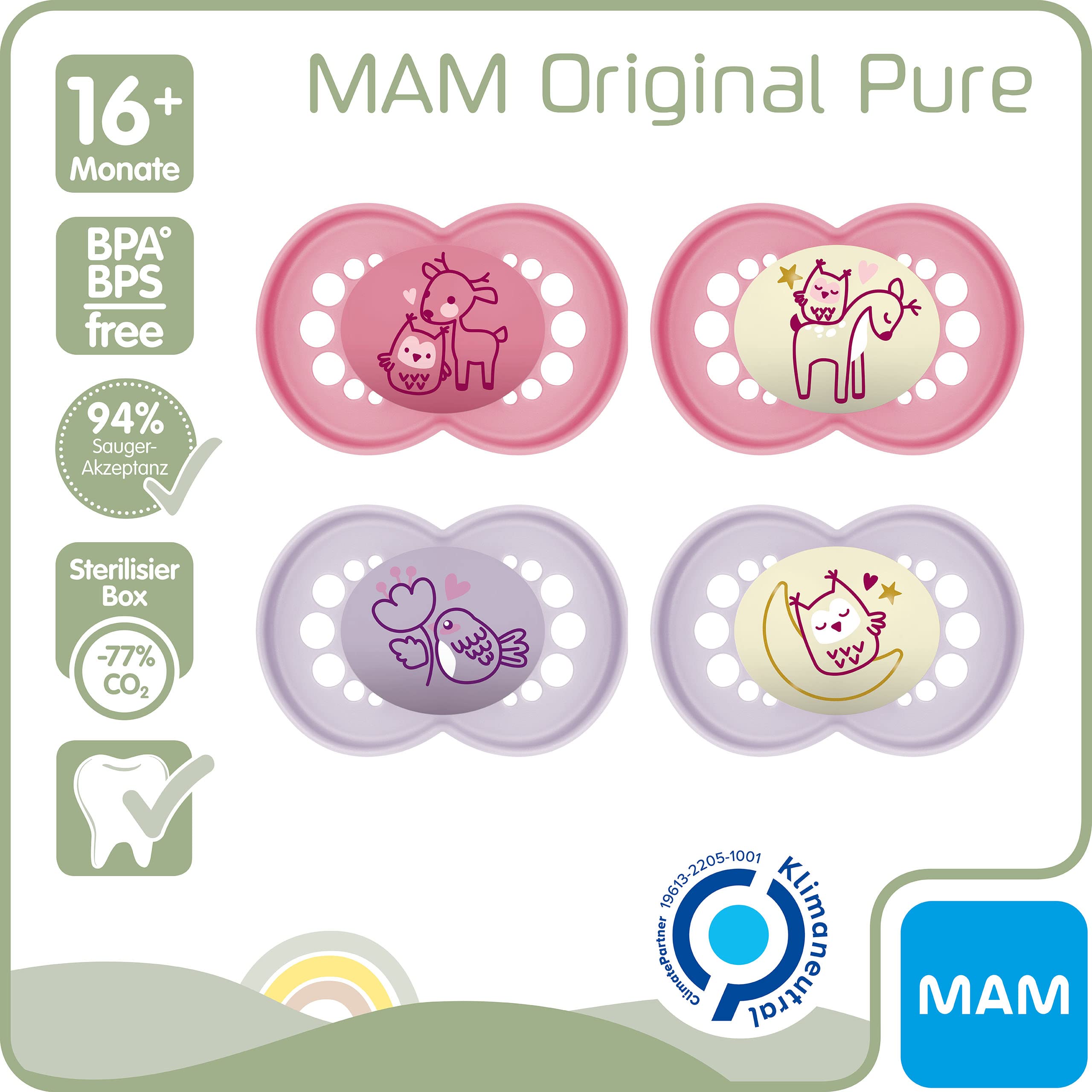mam-original-pure-schnuller-2er-set-16-monate-zahnfreundlich-aus-bio-erneuerbare image 2