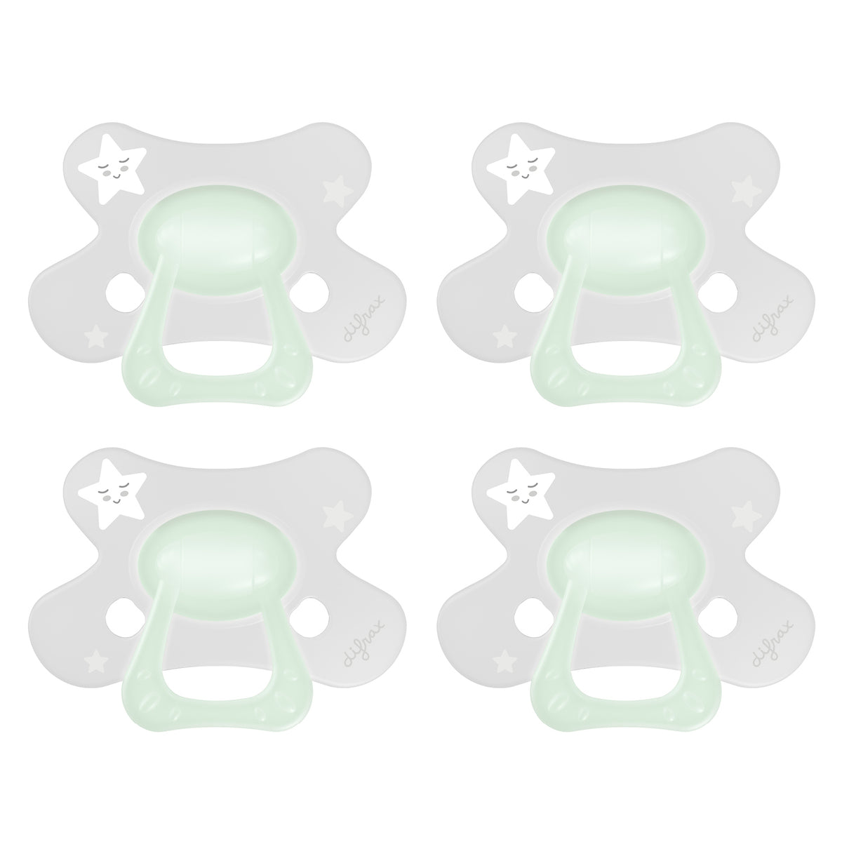 difrax-fopspeen-natural-12-monate-glow-in-the-dark-schnuller-symmetrisch-4-st-ck image 1
