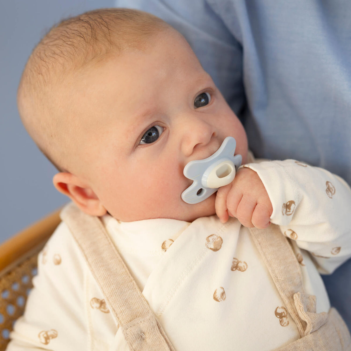 difrax-fopspeen-newborn-natural-little-venture-schnuller-ab-geburt-mit-schmetter image 2