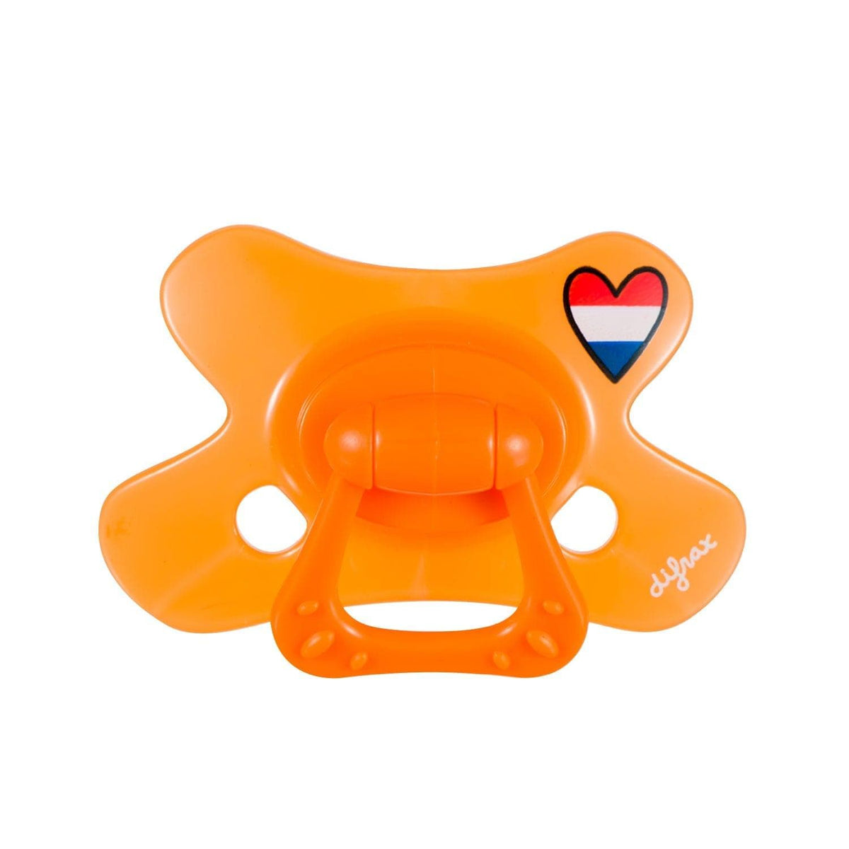 difrax-holland-schnuller-12-monate-orange-symmetrischer-schnuller-mit-schmetterl image 1